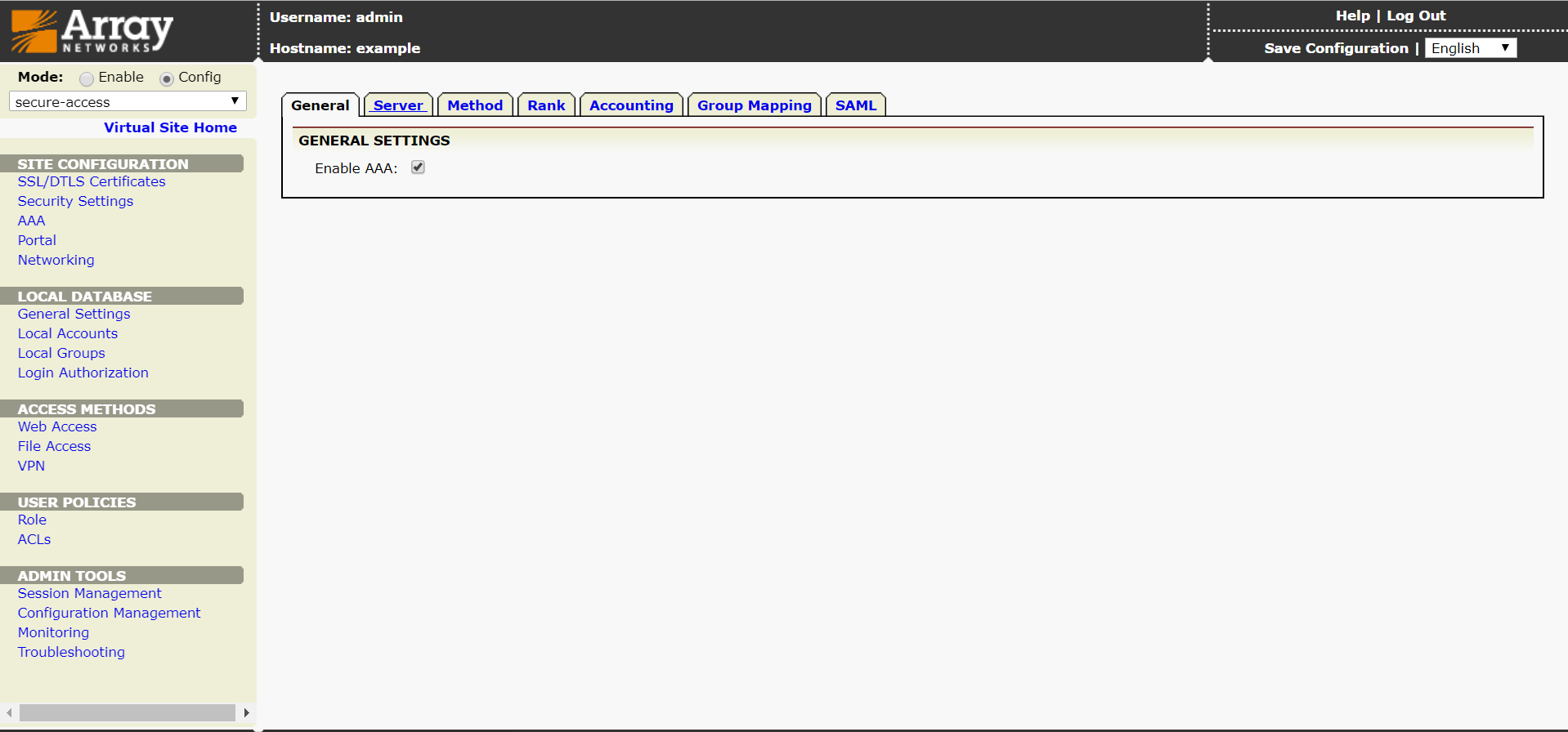 Array Networks AAA