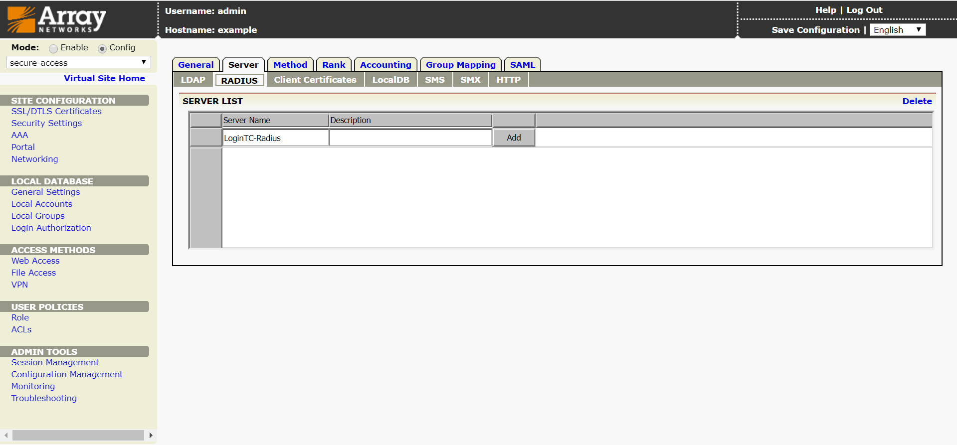 Array Networks AAA