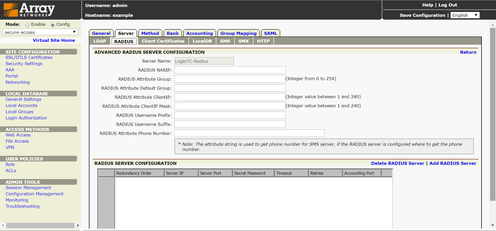 Array Networks AAA