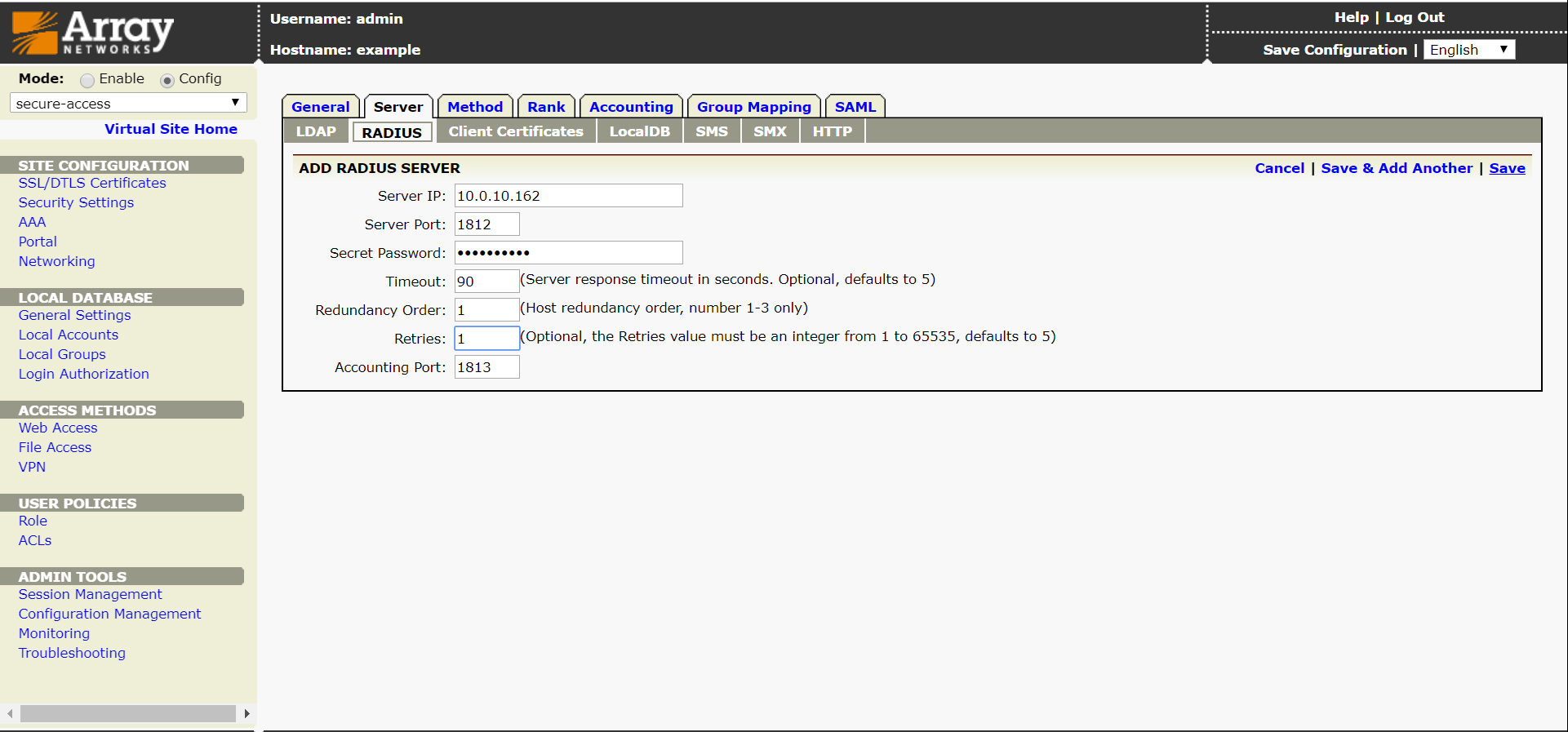 Array Networks AAA