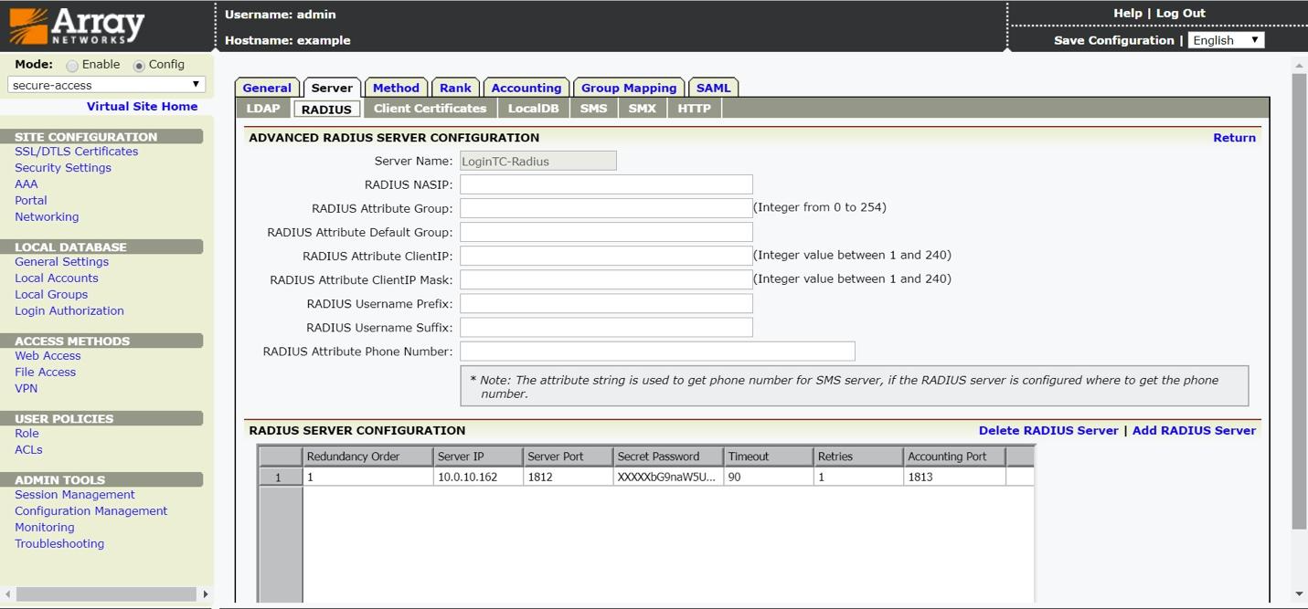 Array Networks AAA